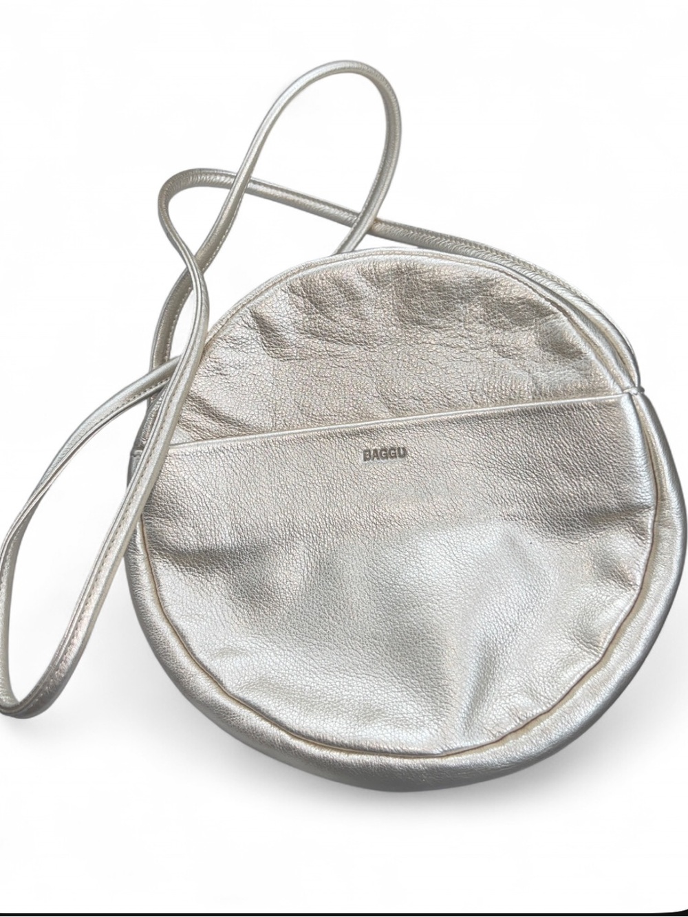 BAGGU Urban Outfitters Metallic Soft Gold Round Crossbody Purse